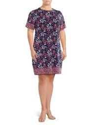 Plus Scattered Bloom Floral Dress
