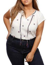 Plus Americana Embroidered Top