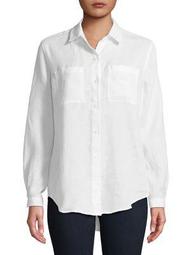 Plus Tiffany Linen Button-Down Shirt