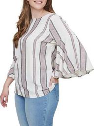 Plus Valdeza Three-Quarter Sleeve Blouse