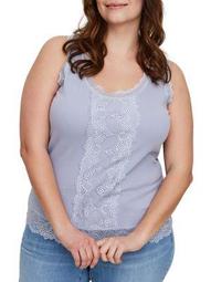 Plus Adelma Lace-Trimmed Tank Top