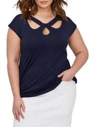 Plus Cut-Out Short-Sleeve Top