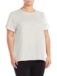 Plus Short-Sleeve Rolled Cuffed Top