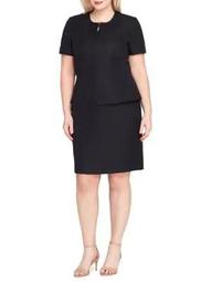 Zip Peplum Jacket and Skirt Suit