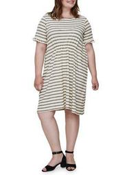 Plus Santana Short-Sleeve Above Knee Dress