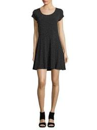 Plus Plus Dotted Cap Sleeved Dress