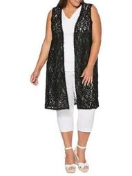 Plus Corded Lace Longline Vest