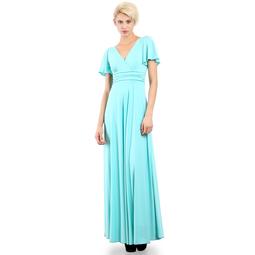 Evanese Women's Plus Size Evening Formal Long Dress Gown with Short Sleeves 1X, Mint