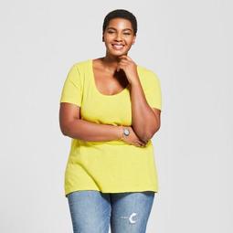 Women's Plus Size Scoop Neck Short Sleeve T-Shirt - Ava & Viv™