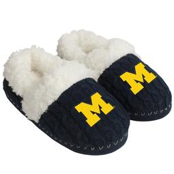Women's Forever Collectibles Michigan Wolverines Cable Knit Slippers
