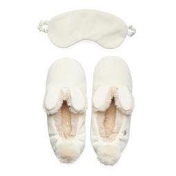 LC Lauren Conrad Velour Bunny Ear Ballet Slippers with Sleep Mask