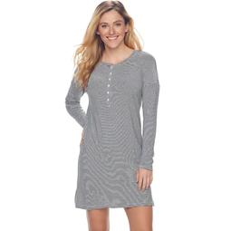 Plus Size SONOMA Goods for Life™ Pajamas: Essential Long Sleeve Henley Sleep Shirt