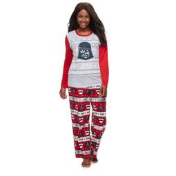 Women's Plus Jammies For Your Families Star Wars Darth Vader & Stormtrooper Fairisle Top & Microfleece Bottoms Pajama Set