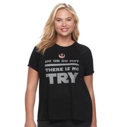Juniors' Plus Size Her Universe Star Wars "There Is No Try" Racerback Graphic Tee