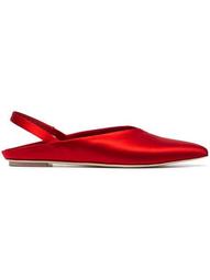 Red 5 pointed Satin flats