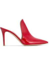 Red Patent Venice 90 pointed mules