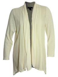 Style & Co Women's Plus Pointelle Trim Long Sleeve Cardigan Sweater 3x Warm Ivory