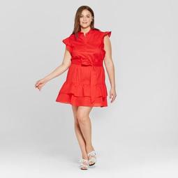 Women's Plus Size Ruffle Mini Shirt Dress - Who What Wear™