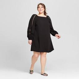 Women's Plus Size Long Sleeve Blouson Mini Dress - Who What Wear™