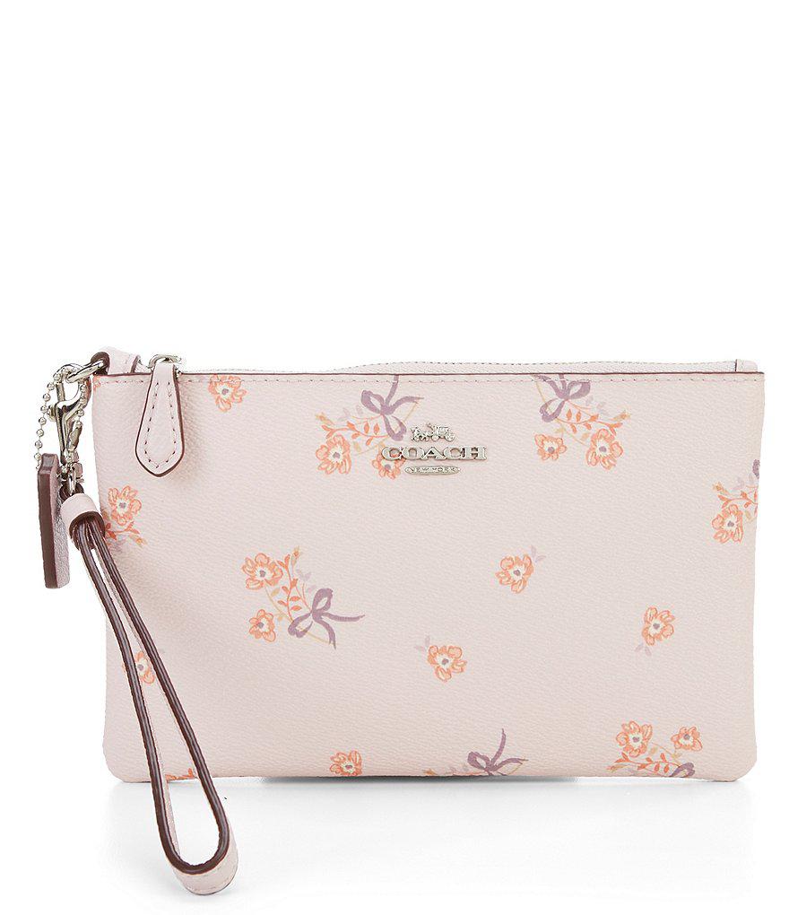 COACH®: Small Wristlet With Floral Bow Print