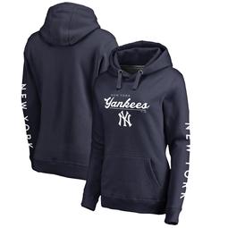 New York Yankees Fanatics Branded Women's Plus Size High Class Pullover Hoodie - Navy