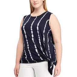 Plus Size Chaps Side-Tie Sleeveless Top
