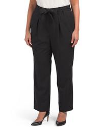 Plus High Waist Pants With Tie Detail