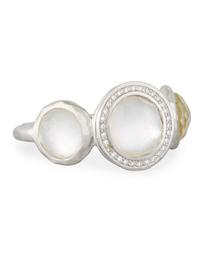 Stella 3-Doublet Ring in Mother-of-Pearl & Diamonds, .12 ct