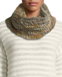 Knitted Goma Rabbit Cowl Collar, Brown