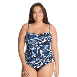 Plus Size Great Lengths D-Cup Ruched One-Piece Swimsuit