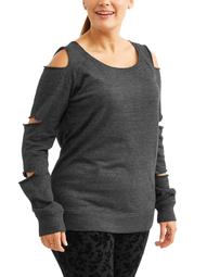 Women's Plus Arm Cut Out Sweatshirt
