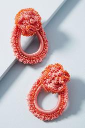 Clavelina Flower Hooped Post Earrings