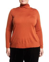 Modern Wool Turtleneck Sweater, Plus Size