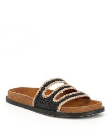 Free People Woven Crete Footbed Slip On Sandals