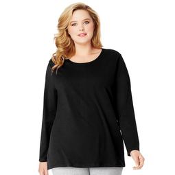 Plus Size Just My Size  Long Sleeve Relaxed Crew Tee