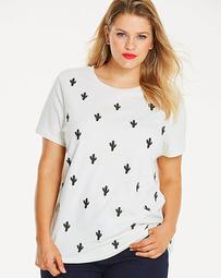 Cactus Embroidered T Shirt
