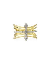 18K Provence Five-Row Diamond Ring, Size 6.5