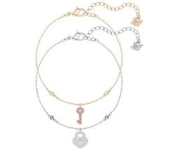 Crystal Wishes Key Bracelet Set, Pink, Mixed Plating