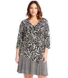 Plus Size Abstract Print Dress