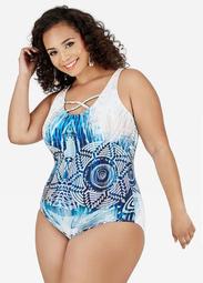 Strappy Printed One Piece