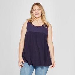 Women's Plus Size Embroidered Knit Top - Universal Thread™ Blue