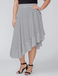 Mixed Stripe Asymmetrical Skirt