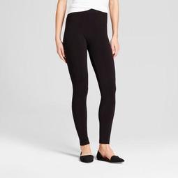 Women's Cotton Blend Fleece-Lined Seamless Leggings with 5" Rise - A New Day™ Black 1X