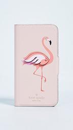 Flamingo Applique Folio iPhone X Case