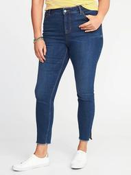 High-Rise Secret-Slim Plus-Size Raw-Edge Rockstar Jeans