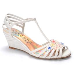 New York Transit Great Innocence Floral T-Strap Wedge Sandals - Women