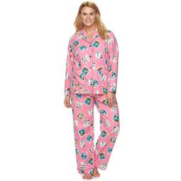 Plus Size Star & Skye Pajamas: Flannel Notch PJ Set