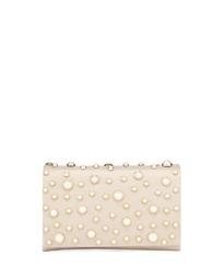 Satin Pearly Flap Clutch Bag