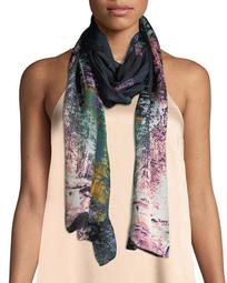 Nordic Woods Oblong Silk Scarf