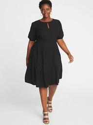 fit flare plus size dress